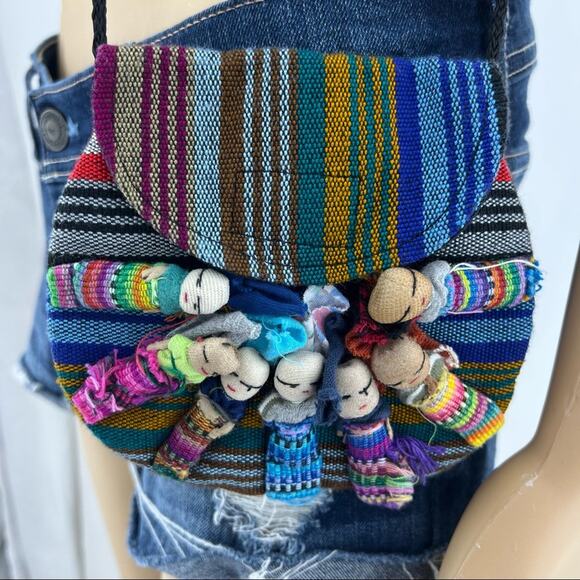 Boho Festival Handmade Multi-Cultural Doll Sleepover Small Crossbody Bag - Picture 2 of 4
